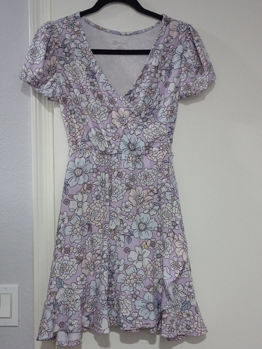 No Boundaries Pastel Floral V‑Neck Mini Dress